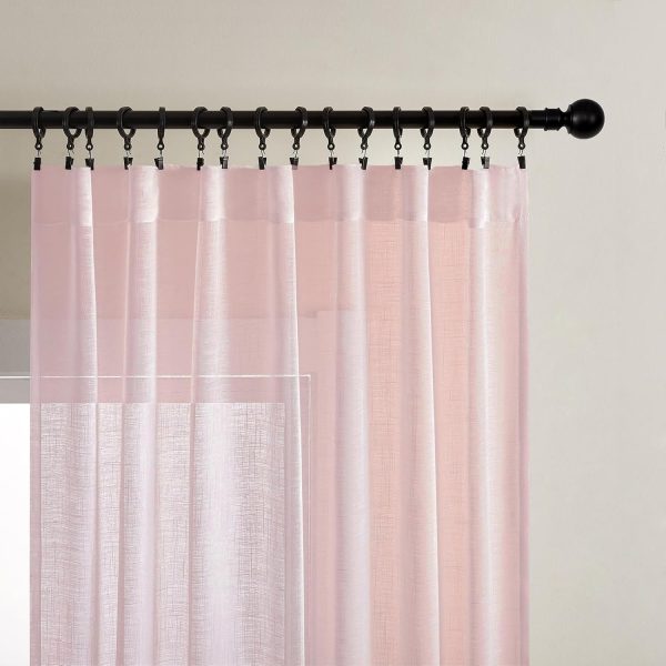 Sheer Curtains 108 Inches Long, Beige Curtains for Living Room 2 Panels Set, Window Curtains Privacy Assured with Light Filtering(W52 x L108 Inch,Tapioca) - Image 2