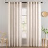 Natural White Linen Curtains 84 Inch Long for Bedroom Living Room, Soft Thick Linen Textured Window Drapes Semi Sheer Light Filtering Rod Pocket Back Tab Neutral Farmhouse Cream Ivory 2 Panels - Image 2