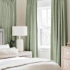 Linen Texture Curtains for Bedroom Solid 100% Blackout Thermal Insulated Sage Green Curtains Grommet Room Darkening Curtains/Draperies for Living Room Nursery 52x84 Inch (2 Panels) - Image 2