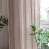 Linen Curtains 84 Inches Long - Embroidery Striped Farmhouse for Living Room, Tassel Boho for Bedroom, Light Filtering 2 Panels Set Rod Pocket Drapes (52" W x 84" L, Khaki) - Image 2
