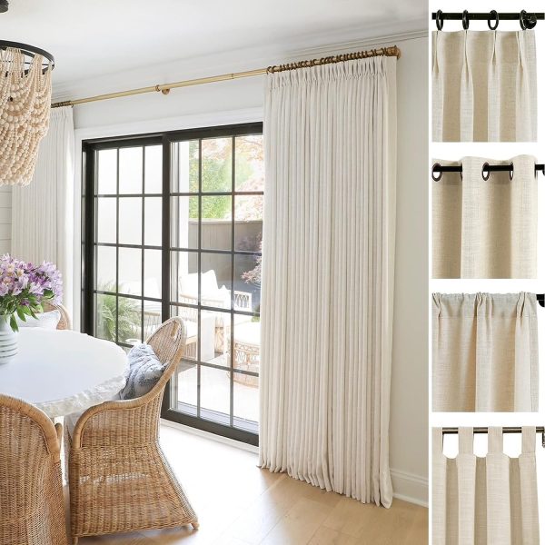 Linen Curtain Custom Linen Drapery Panel for Living Room Bedroom Patio Door,1 Panel