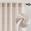 Natural White Linen Curtains 84 Inch Long for Bedroom Living Room, Soft Thick Linen Textured Window Drapes Semi Sheer Light Filtering Rod Pocket Back Tab Neutral Farmhouse Cream Ivory 2 Panels