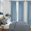 Blue Semi Sheer Linen Curtains 84 inch Length for Living Room Back Tab Modern Farmhouse Coastal Decor Stone Dusty Blue Cotton Textured Gauze Curtains for Dining Room Bedroom Blue Grey - Image 2